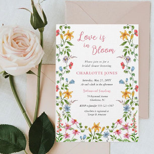 Invitation L'amour est dans la Fête des mariées fleurie Fleur