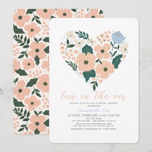 Invitation L'amour est dans la Fête des mariées Florale Rose