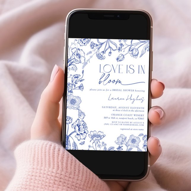 Invitation L'amour est dans la Fête des mariées Florale Vinta (Créateur téléchargé)