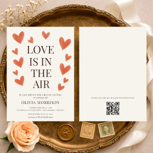 Invitation L'amour est dans l'air Coeur Code QR Baby Shower M