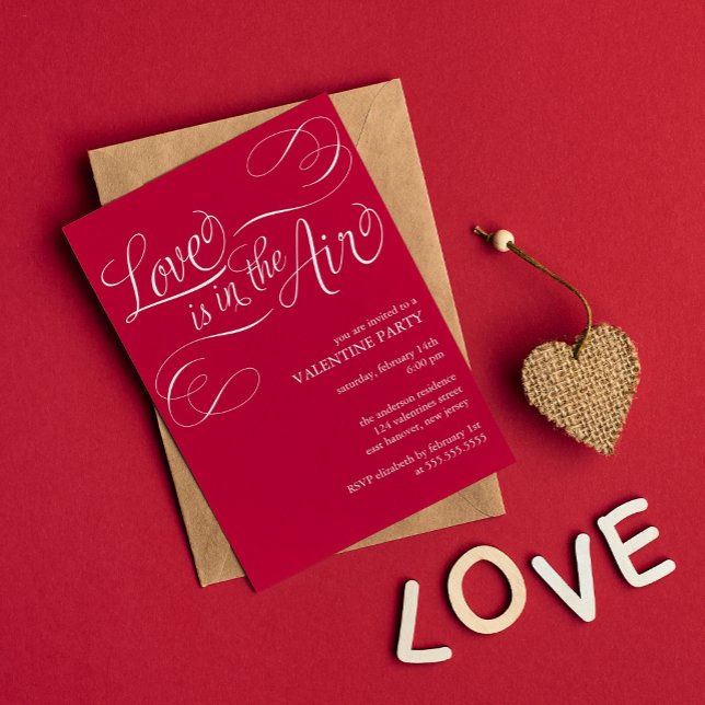 Invitation "L'amour est dans l'air" Soirée de la Saint Valent (Créateur téléchargé)