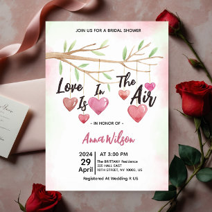 Invitation L'amour est dans l'air suspension en ficelle Baby 