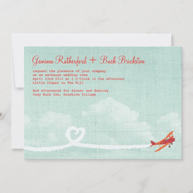 Invitation L'Amour Est Dans L'Invitation Aérienne (Devant)