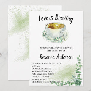 Invitation L'amour est de brasser Eucalyptus Tea Fête des mar