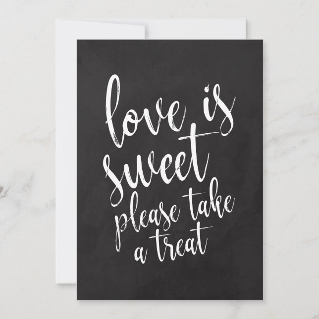 Invitation L'amour est doux Chalkboard Mariage Faveurs Signer (Devant)