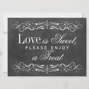 Invitation L'amour est doux Vintage noir Chalkboard Flourish
