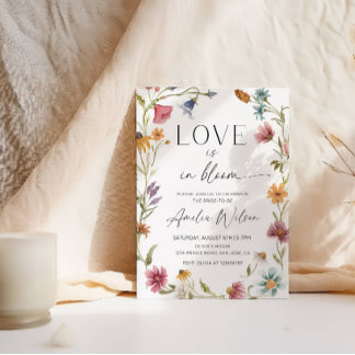 Invitation L'amour est en Fête des mariées fleurie-Fête du ja