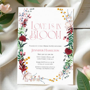 Invitation L'amour est en fleur Fête des mariées florale de