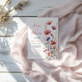 Invitation L'amour est en fleur fleur sauvage fleurie douche 