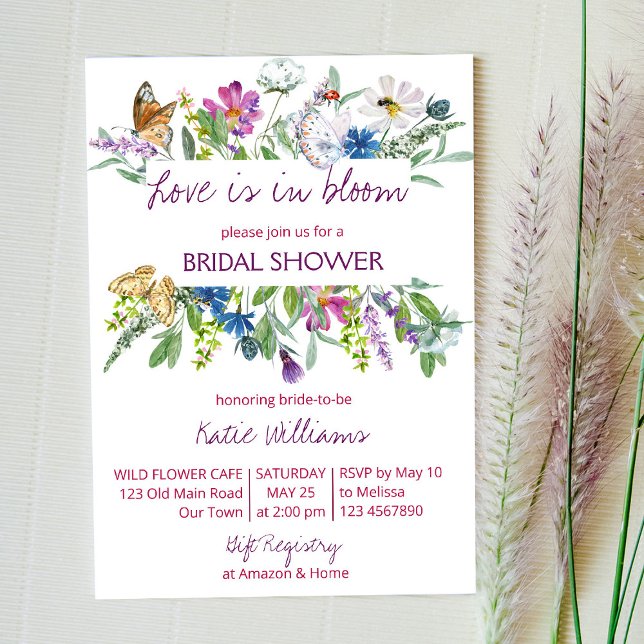 Invitation L'amour est en fleur fleur sauvage nuptiale douche (Créateur téléchargé)