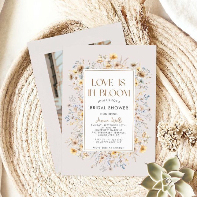 Invitation L'Amour Est En Fleur La Fête des mariées Fleur sau (Créateur téléchargé)