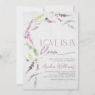 Invitation L'amour est en fleur Rustique Fleur sauvage aquare