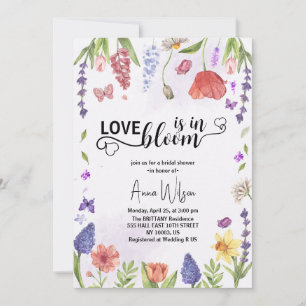 Invitation l'amour est en fleur violet fleur sauvage douche n