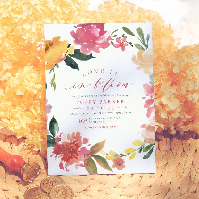 Invitation L'Amour Est En Fleurs De Printemps En Fleur De Fle (Créateur téléchargé)