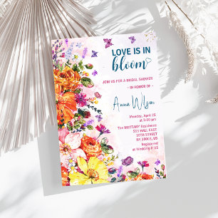 Invitation l'amour est en fleurs douche de mariée aux fleurs 