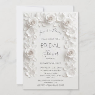 Invitation L'amour est en fleurs Fleurs de roses 3D