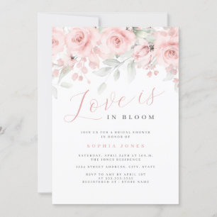 Invitation L'amour est en fleurs, floral blush Baby Shower de