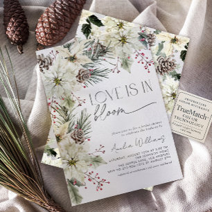 Invitation L'amour est en fleurs hiver Poinsettia Fleurs