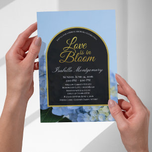 Invitation L'amour est en fleurs, Hydrangea Bleu Baby Shower 