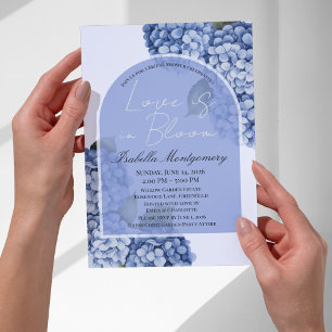 Invitation L'amour est en fleurs Hydrangea Bleu Moderne