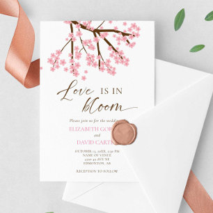 Invitation L'amour est en fleurs Mariage aux cerisiers en fle