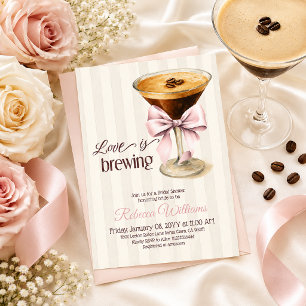 Invitation L'amour est en train de préparer un espresso rose