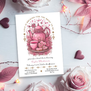 Invitation L'amour est en train de se préparer Fête de thé vi