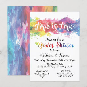 Invitation L'amour est l'amour Rainbow Fête des mariées d'aqu