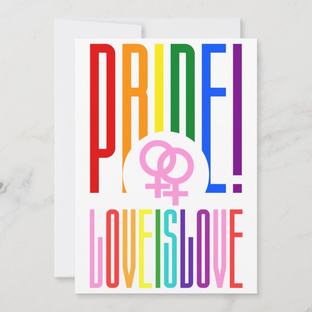 Invitation L'amour est l'amour Texte de fierté lesbienne LGBT (Devant)