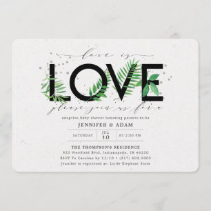Invitation L'amour est l'amour Tropical verdure Adoption Baby