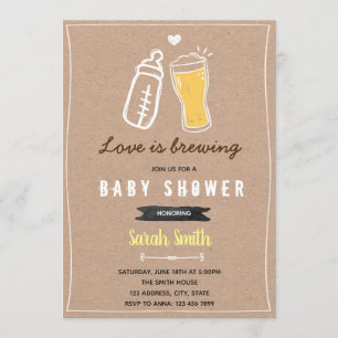Invitation L'amour est le brassage de l'invitation pour bébé