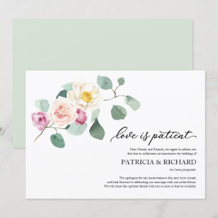 Invitation L'Amour Est Le Report Mariage Patient Eucalyptus