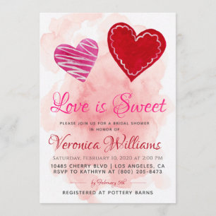 Invitation L'amour est l'invitation de Sweet Valentine à la d