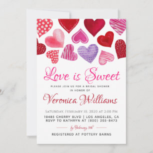 Invitation L'amour est l'invitation de Sweet Valentine à la d