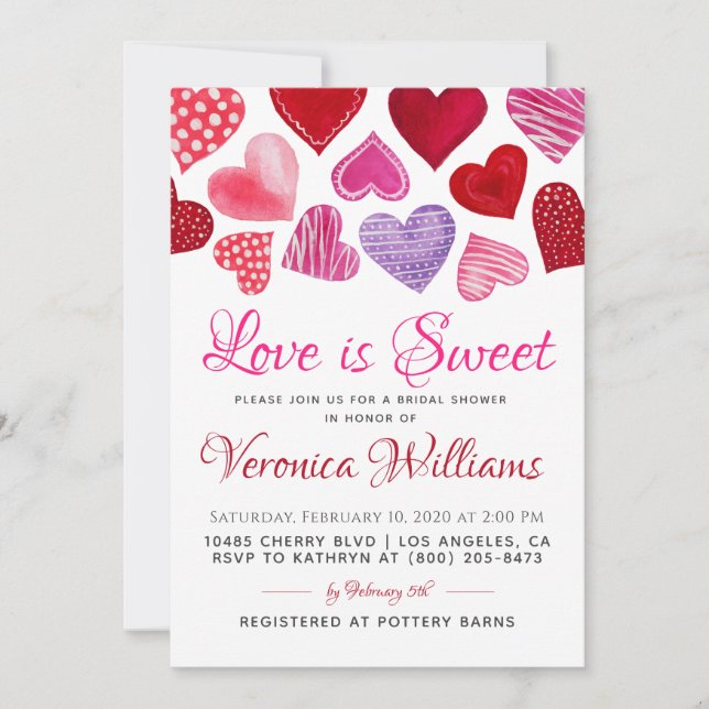 Invitation L'amour est l'invitation de Sweet Valentine à la d (Devant)