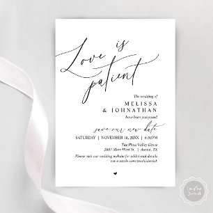 Invitation « L'amour est patient » Annonce de report de maria
