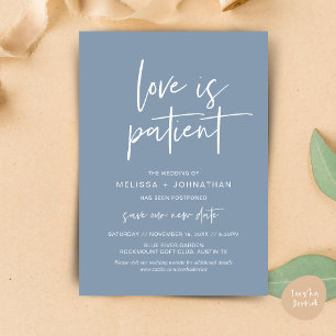 Invitation L'amour est patient, modifier la nouvelle date du