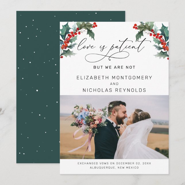 Invitation L'amour est patient nous ne sommes pas | FAIRE-PAR (Devant / Derrière)