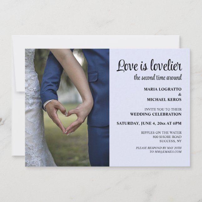 Invitation L'amour est plus amoureux la deuxième fois autour  (Devant)