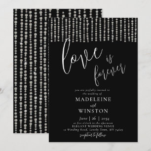 Invitation L'amour est pour toujours Parties scintillant Diam