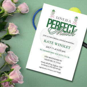 Invitation L'amour est un match parfait Tennis Baby Shower 