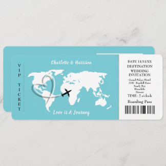 Invitation L'Amour Est Un Voyage Plan Du Monde Thème De Voyag
