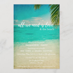 Invitation L'Amour et l'invitation du Beach Engagement Party