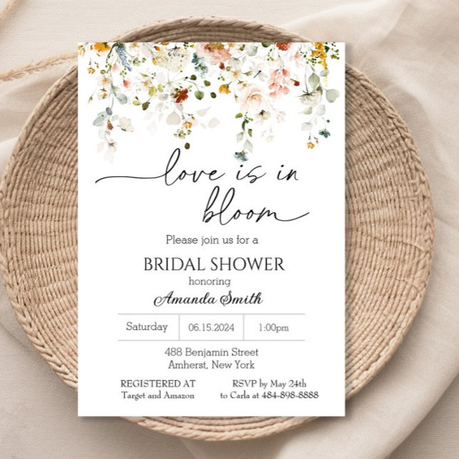Invitation L'amour fleur sauvage est dans la Fête des mariées (Créateur téléchargé)