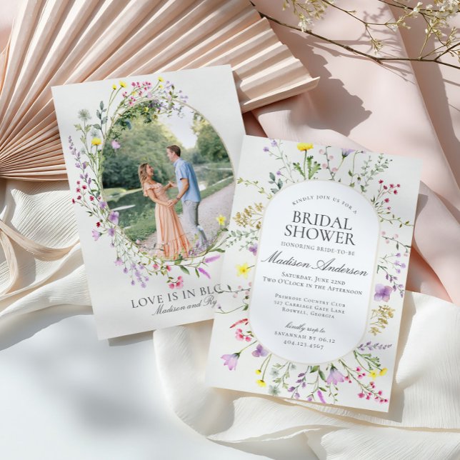 Invitation L'amour fleur sauvage est en Fête des mariées fleu (Créateur téléchargé)