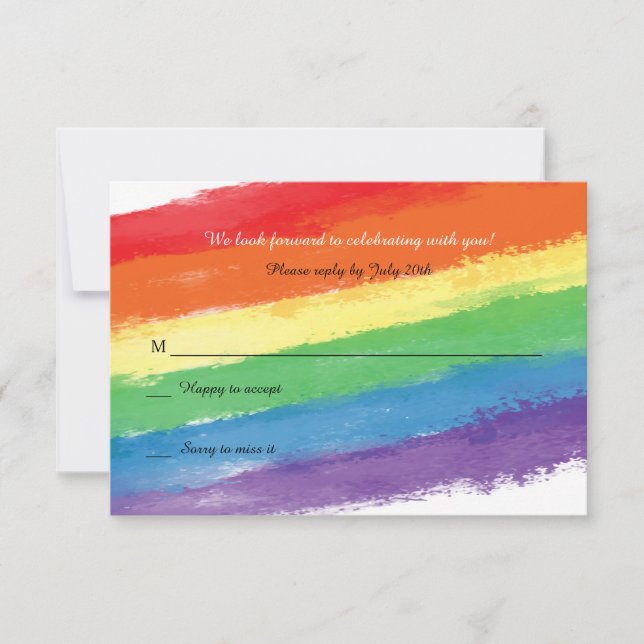Invitation L'amour gagne Rainbow Response Card (Devant)