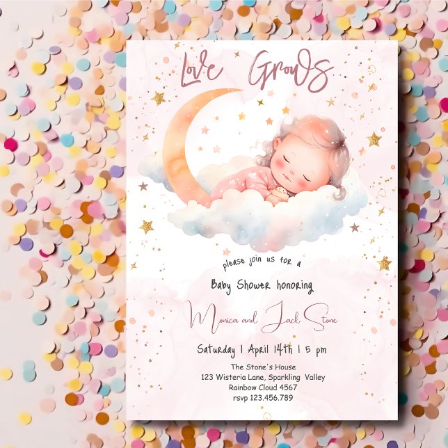 Invitation L'amour grandit, baby shower (Créateur téléchargé)