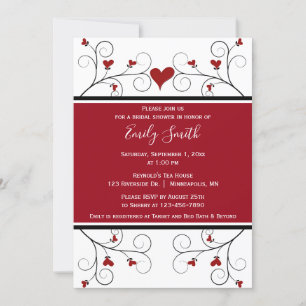 Invitation L'amour grandit Fête des mariées Red Hearts