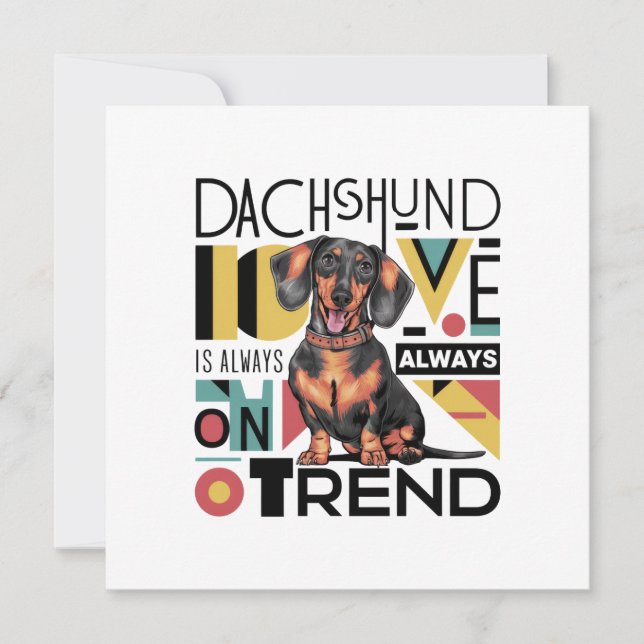 Invitation L'amour pour les Dachshunds est toujours à la mode (Devant)