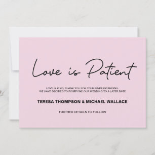 Invitation L'amour rose vif est le Mariage patient reporté